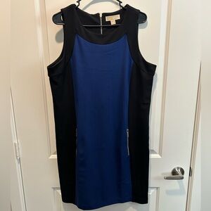 Michael Kors Black and Blue Knee Length Dress